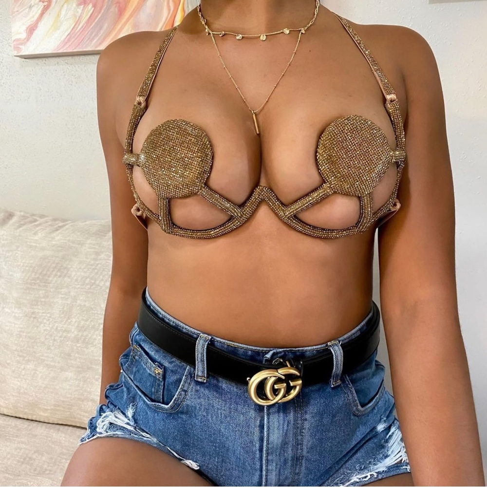 Handmade bralette top worn once to a show for an hour